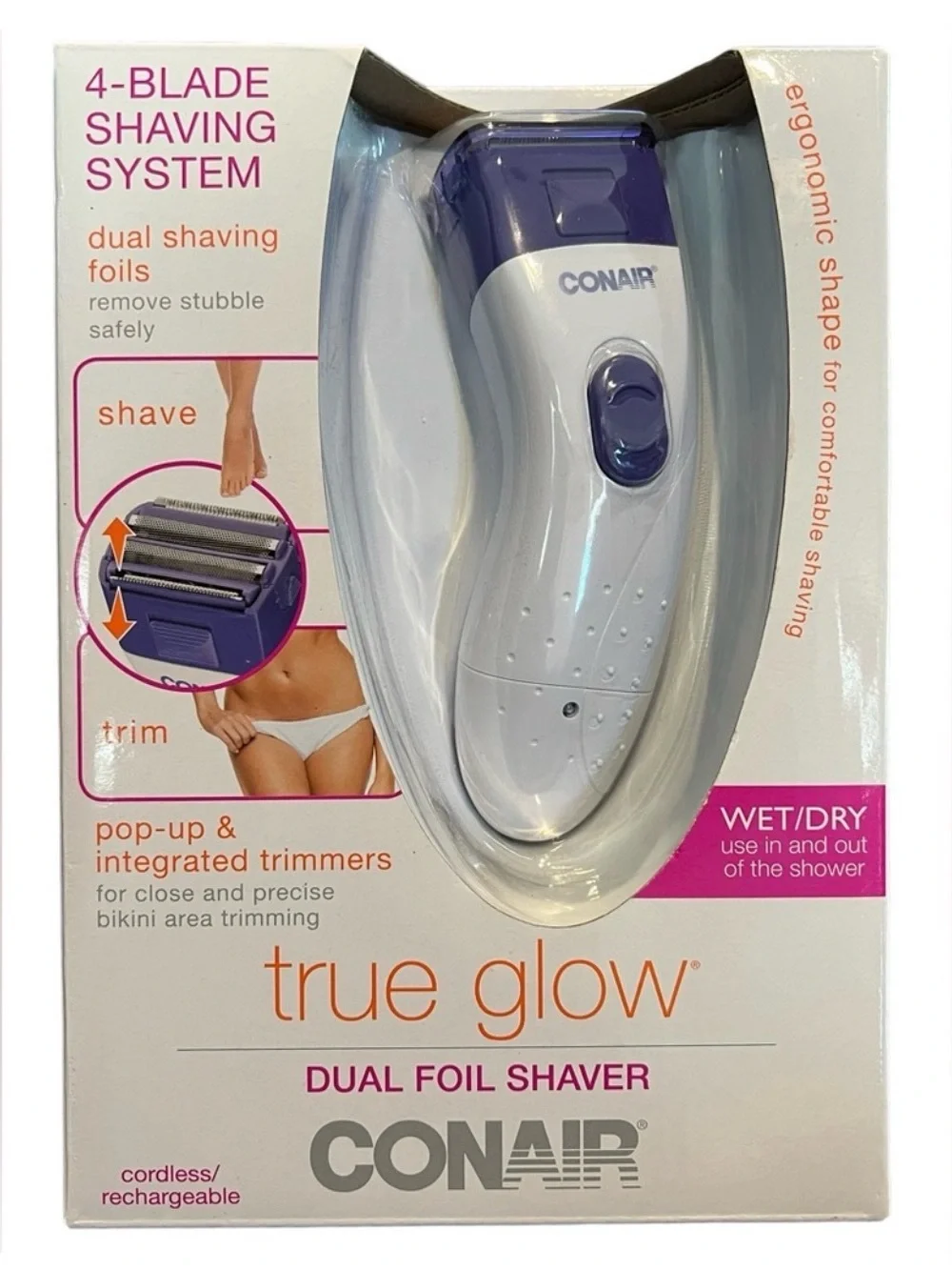 Conair True Glow Dual Foil Shaver NWT
